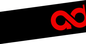 A bold red lowercase "a" and "d" overlap on a slanted black rectangle with a white background, evoking themes of crm and search engine optimization.