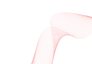 Red curved lines create an abstract, wave-like pattern on a white background, evoking the dynamic flow often seen in cutting-edge CRM and email marketing visuals.