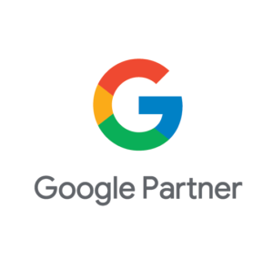 Google Partner logo featuring a multicolored "G" above the words "Google Partner" in gray text on a white background, symbolizing expertise in SEO and digital marketing solutions.